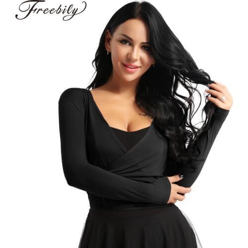 Womens Bolero Long Sleeve Jacket Ballet Wrap Jacket Tops Ballet Jacket Dance Gymnastics Sport Shirt Dancewear