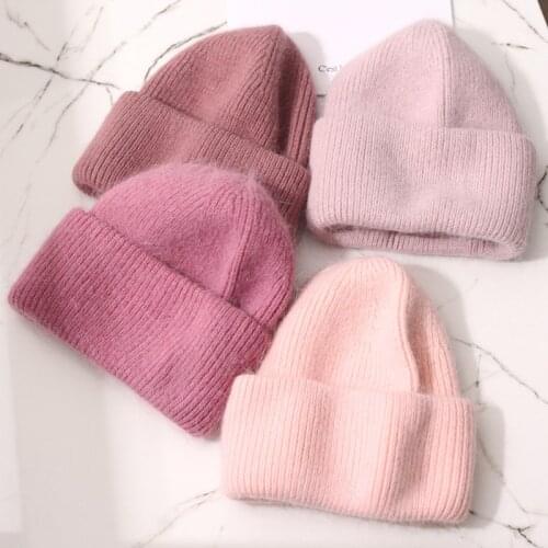 Hot Selling Winter Hat Real Rabbit Fur Winter Hats For Women Fashion Warm Beanie Hats Women Solid Adult Cover Head Cap