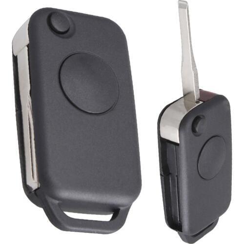 1 Button Car Replacement Key Remote Fob Shell Case No Chip with Uncut Car Flip Key for Benz W168 W124 W202 1984-2004
