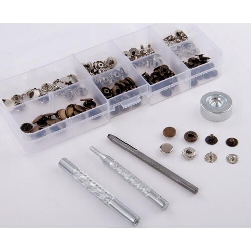 40 Set 10mm Metal DIY Sewing Press Studs Button Snap Fastener for Bags Clothes Jeans Button+3pcs Fixing Tools Kit+Storage Box