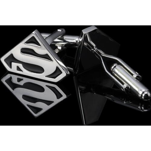 Free shipping Mens Fashion Cufflinks new arrival with brand top steel super man cufflinks wholesale&retail