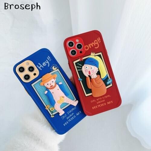 Soft TPU Phone Case For iPhone 12mini 11 Pro X XR XS Max 3D Cute Fun Boy Girl Camera Protection Back Cover For iPhone 7 8 Plus
