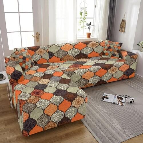 Bohemian Elastic Sofa Covers For Living Room L Shape Corner Sofa Cover Sectional Sofa Slipcover Couch Cover 1/2/3/4 Seater