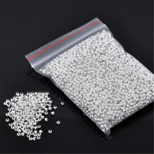 DoreenBeads Handmade Silver Plated Smooth Ball Spacers Beads DIY Making Bracelets Earrings Jewelry Findings 2.4mm dia., 2000PCs