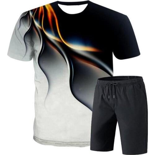 High quality men summer shorts set mens sports T-shirt + shorts men casual suits men sportswear suit male sports running sets
