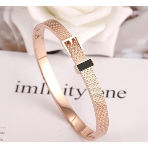 Hot Sale 316L Stainless Steel Bracelet Bangle Trendy Rose Gold Bracelets Jewelry for Women Best Gift