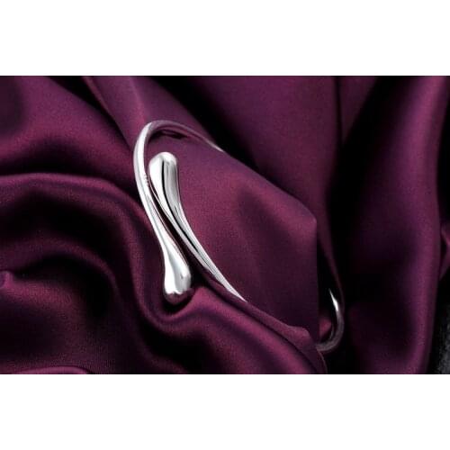 Hot fine Water droplets bangles 925 Sterling Silver cuff Bracelets for Women Fashion Wedding Party Christmas Gifts Girl Jewelry