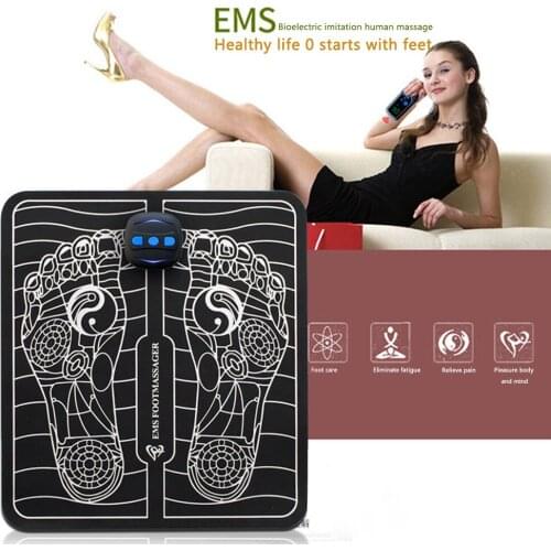 USB Rechargeable Smart EMS Foot Massager Mat 6 Modes Electric Relieve Ache Pain Health Care Feet Muscle Stimulator Leg Relaxatio