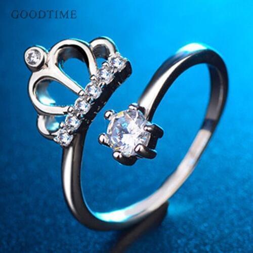 Fashion 925 Silver Rings For Women Girl Special Crown Design Party Jewelry 925 Sterling Silver Zircon Rings Bridal Wedding Gift