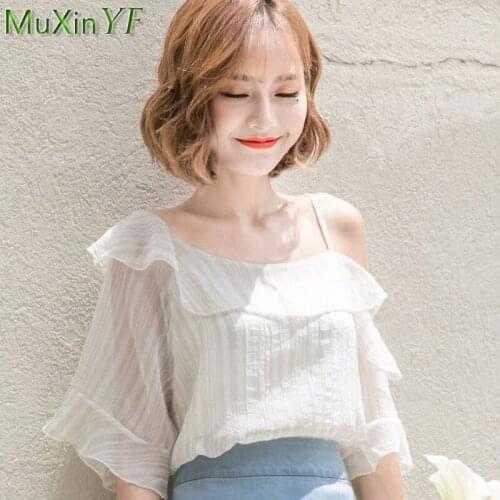 MuXinYF Off Shoulder Blouses