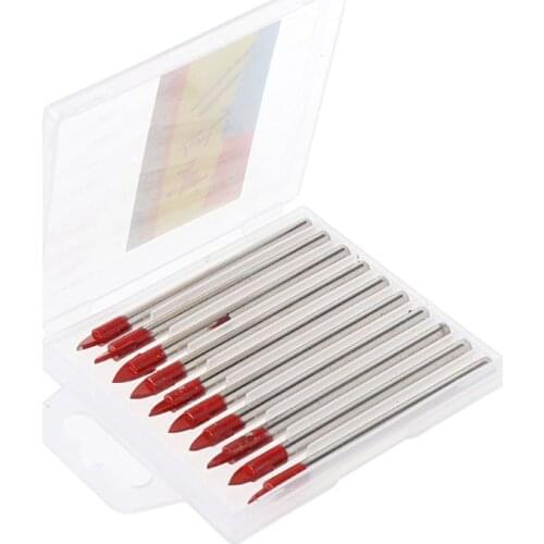 10Pcs Glass Tile Ceramic Drill Set 3/16 "Shank Carbide Tip-tip Throw Hole Drills Glass ceramic drill bit 6mm