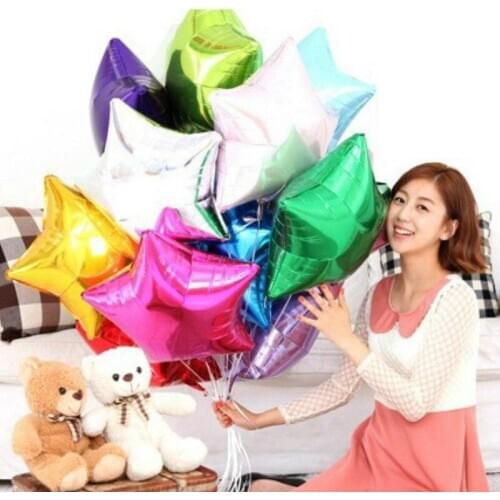 1pcs 18Inch Star Shape Foil Balloons Helium Ballons Wedding Decoration Birthday Party Decorative Inflatable Air Globos Ballons