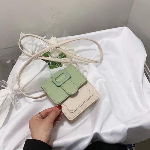 Satchel Shoulder Bags For Women Girl Solid Color Mini Cute Square 2021 New Designer All-Match Mobile-Phone Cross-Body Bags