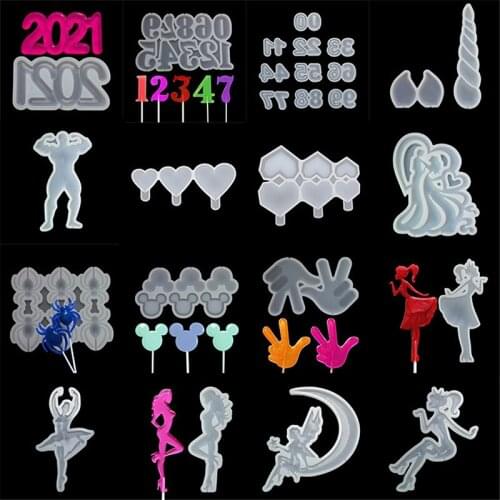 New Diamond Love Heart & Star Shape Silicone Lollipop Mould 3D Cake Mold Decor