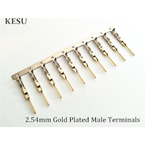 Male 2.54mm Dupont half gold plated Terminals crimp Pins for PC Cable Power female Connector shell