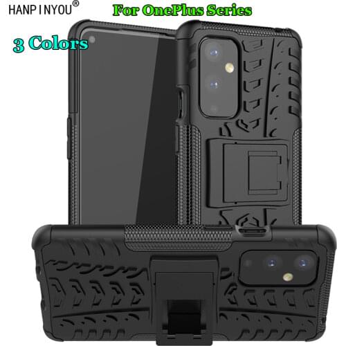 For OnePlus 9 8 7 7T 6 6T 8T Pro Nord N100 N10 Dazzle Shockproof Soft Silicone & Plastic Dual Armor Back Case Stand Holder Cover