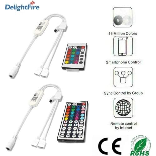 WIFI Controller Control 2 Output Ports Controller DC 5V 24V Controller 22/24 Keys IR Remote For 5050 2835 RGB LED Strip Lighting