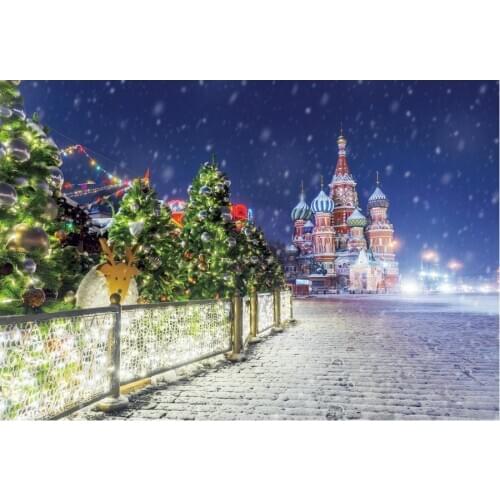 Merry Christmas Backdrop Winter Xmas Castle Snow Scene Vinyl Photography Background New Year Party Decor Photo Booth Studio Prop