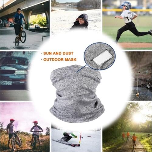 2 Seamless Kids Scarf with 10 PM 2.5 Carbon Filter Multifunctional Neck Gaiter Headwear Headbands Bandana Non-Slip Breathable