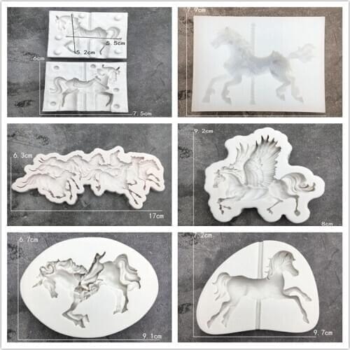 Trojan horse sugar molds silica gel mold chocolate baking tool DIY embossing silicone mold cake decoration die WMJ-722