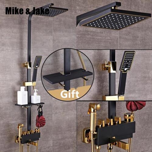 Bathroom Luxury black shower set bidet shower bathroom four function shower set bathroom Shower faucet Bathtub Faucet JY5999