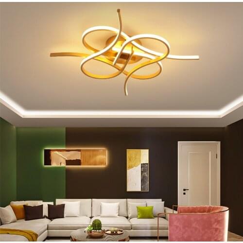 NEO Gleam Matte Black/Gold Finished Modern led Ceiling lights for bedroom study room living room Ceiling lamp Fixtures 90-260V