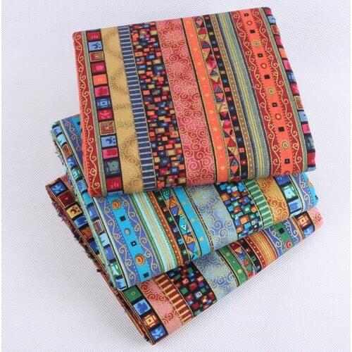 Nanchuang Ethnic style Printed Cotton Linen Fabric For Decorative Bedding Sofa Dress Pillow Bags Tablecloth Curtains Material