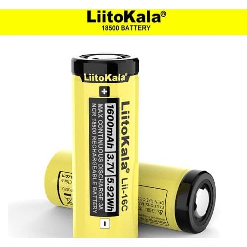 LiitoKala Lii-16C 18500 1600mAh 3.7 V Rechargeable battery Recarregavel lithium ion battery for LED flashlight