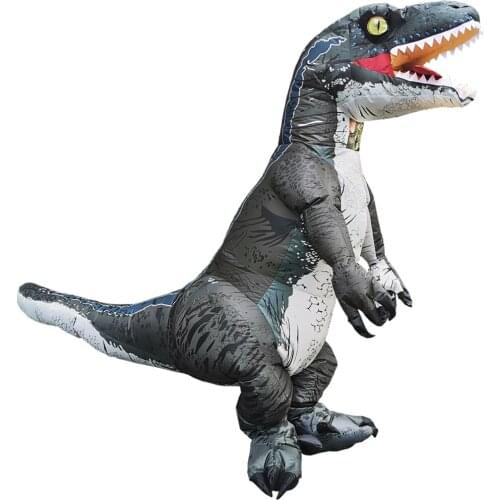 New Raptor Velociraptor Inflatable Costumes Christmas Halloween Cosplay Dinosaur Blow Up Carnival Party Disfraz for Adult Unisex