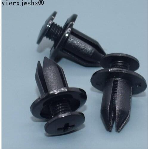 Yierxjwshx 7mm Push-Type Retainer car plastic rivet clips auto fastener for Honda for Mazda for GM
