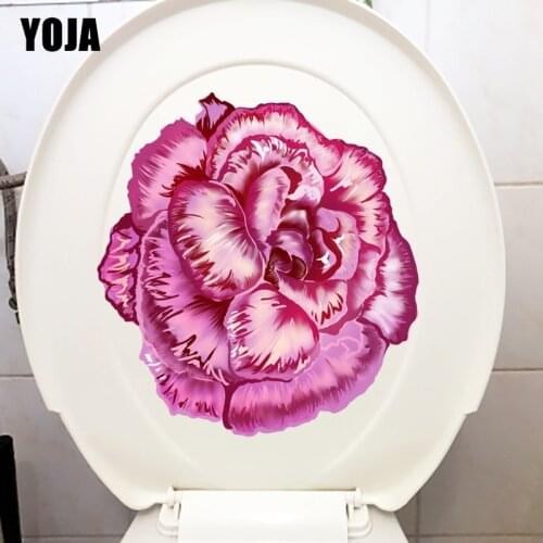 YOJA 19.6X21CM Delicate Floral Carnation Home Decor Living Room Wall Sticker Classic Toilet Decal T1-1908