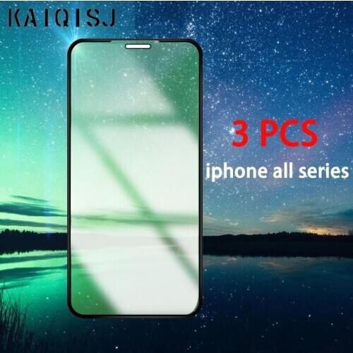 3Pcs Tempered Glass Green light Film For iphone 12 Pro Max 12 mini Full Cover Screen Protector For iphoneX XR 7 8 11 Pro Max