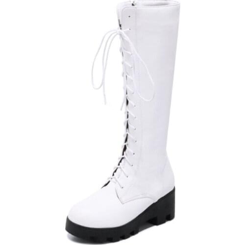 Big Size 9 10 11 12 boots women woman winter boots women women shoes botas Cross strap side zipper