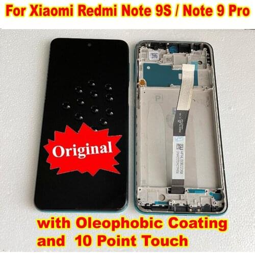 Original Best Working Note 9S Sensor LCD Display Touch Screen Digitizer Assembly + Frame For Xiaomi Redmi Note 9 Pro Pantalla