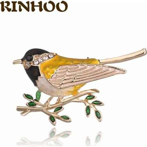 2021 Multicolor Bird Brooch Pins High Quality Rhinestone Enamel Ainmal Brooches For Women Men Fashion Jewelry Christmas Gift