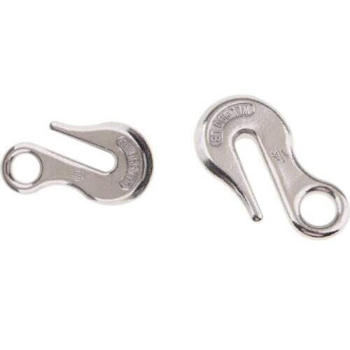 2x 1/4 Hook Hook With Eyelet Safety Hook For Steel Chain Hoist