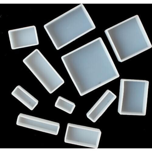 3D Crystal Epoxy Mold DIY Handmade Mirror Square Round Highlight Flower Silicone Mould