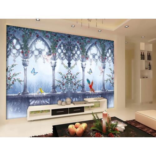 Custom 3D Mural Wallpaper TV Backdrop Continental arches romantic snow 3d Photo Wallpaper Home Decoration