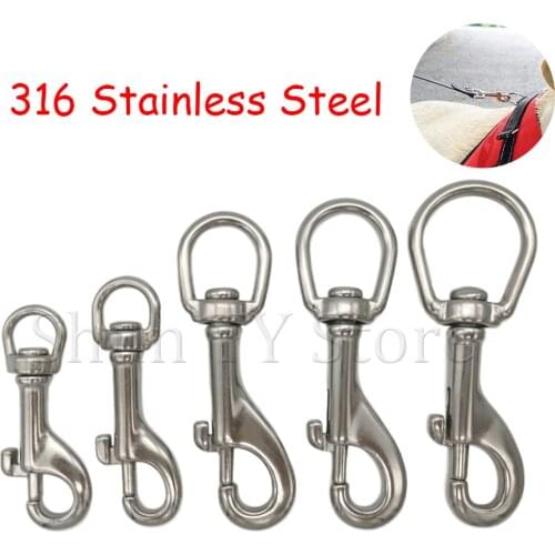 5/10Pcs 316 Stainless Steel Silver Bolt Hook Buckle Round Safety Buckle Key Chains for Camping Hiking Tie-downs Lifting Ropes