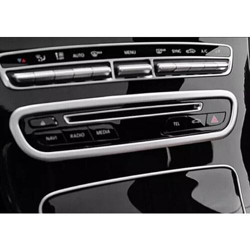 Stainless steel Car CD Plates Air Conditioning Switch Panel Cover Trim For Mercedes Benz C class W205 GLC X253 2015-17 LHD