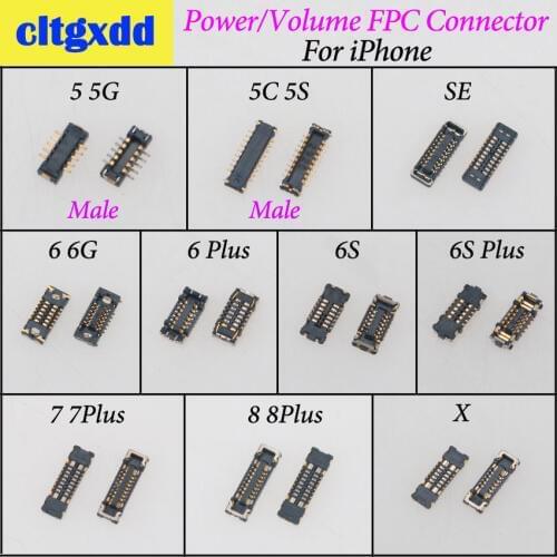 Cltgxdd Power&Volume FPC Connector Port Dock Plug On Motherboard Mainboard For iPhone 5 5S 5C 6 6P 6S 6SP 7 7Plus 8 8Plus X