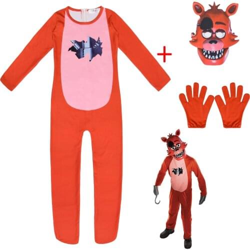 Kids Phantom Freddie Cosplay Halloween Costume for Boys Anime Cos Girls Horror Bodysuit with Mask Gloves Funny Party Clothing