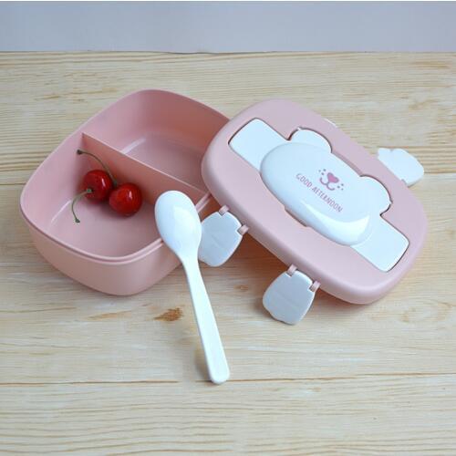 Child Cartoon Lunch Box Healthy Material Food Container Travel Hiking Office School Portable Leakproof With Spoon Bento Box