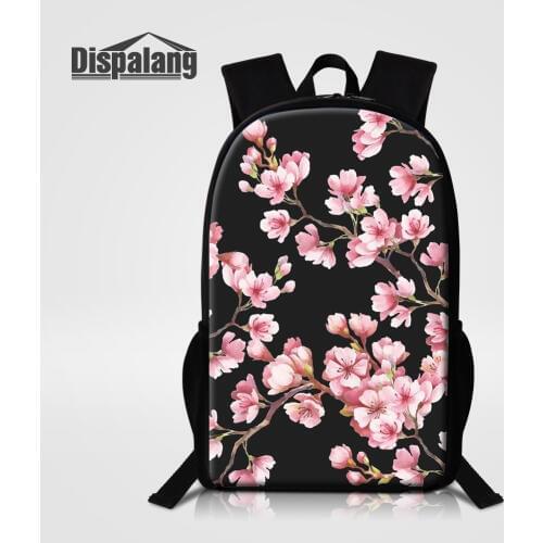 Dispalang Womens Backpack Cherry Flower School Bag For Teenage Girl Lady Custom Image Shoulder Bag For Traveling Female Bookbag