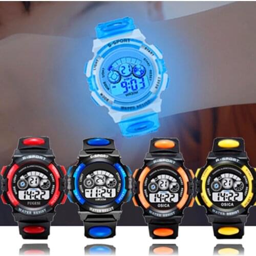 Electronic watch for children color luminous dial life waterproof multi-function electronic watch for boys and girls