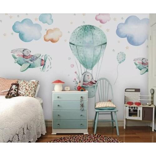 Hot Air Balloon Animal Wallpaper Mural Kids Room Contact Paper 3d Photo Wallpapers Children Room Wall Murals Wallpaper Rolls