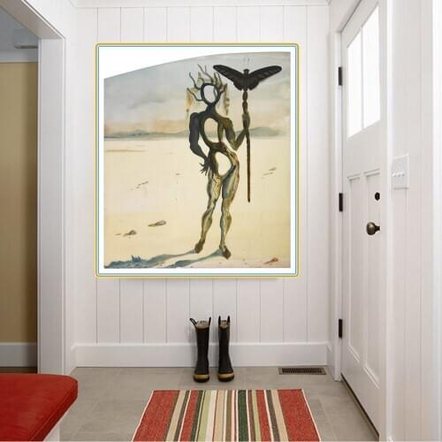Holover Canvas Oil Painting Salvador Dali"Crisalida"Surrealism Artwork Aesthetic Poster Wall Art Home Room Interior Decoration