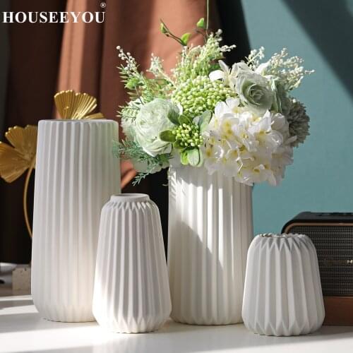 Ceramic Vase Nordic Style Golden Flower Arrangement Modern Home Office Decoration Creative Floral Living Room