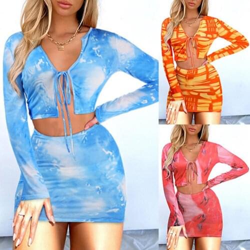 Two-piece skirt suit with strapless navel female gothic pink sexy club suit summer fashion suit