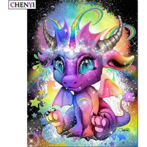 CHENYI Diy Diamond Painting Cartoon Dinosaur Unicorn Full Square Round Drill 5D Diamond Embroidery Sale Stitch Baby Gift Decor